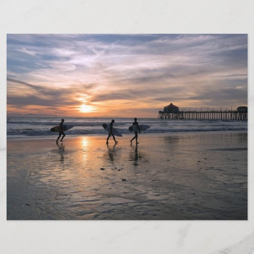 California Surfers at Sunset Scrapbook Paper