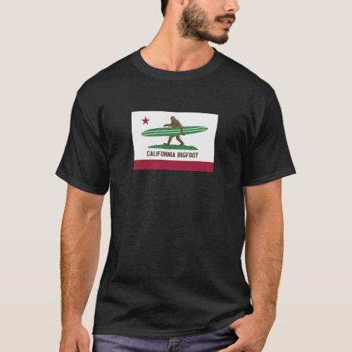California Surfing Bigfoot Longboard T_Shirt