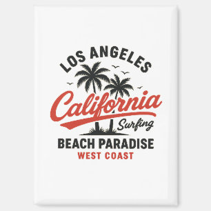 California Surfing Los Angeles Beach Paradise West Magnet