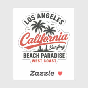 California Surfing Los Angeles Beach Paradise West Sticker