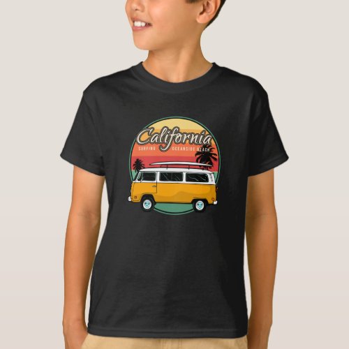 California Surfing Oceanside Beach T_Shirt