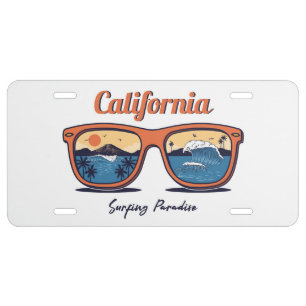 California Surfing Paradise Shades License Plate