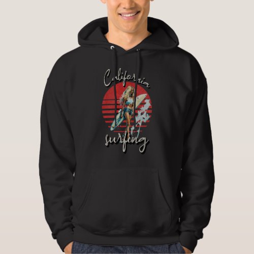 California Surfing Retro Sunset  Hoodie