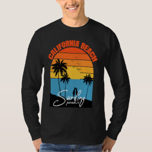 California Surfing Summer Beach Vintage Sunset  1 T-Shirt