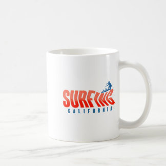 California Surfing Typography Design for Surf Life Coffee Mug