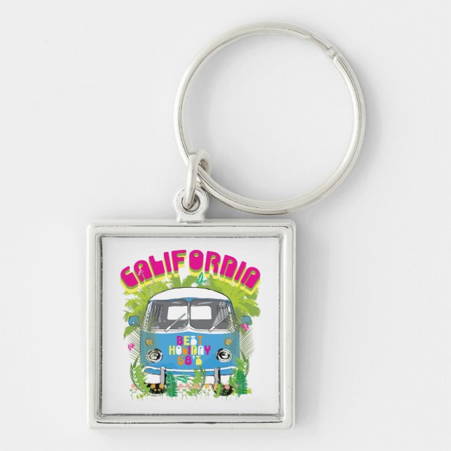 California Surfing Van Keychain (Front)