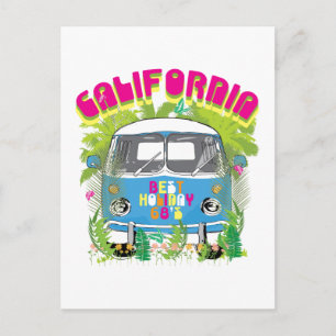 California Surfing Van Postcard