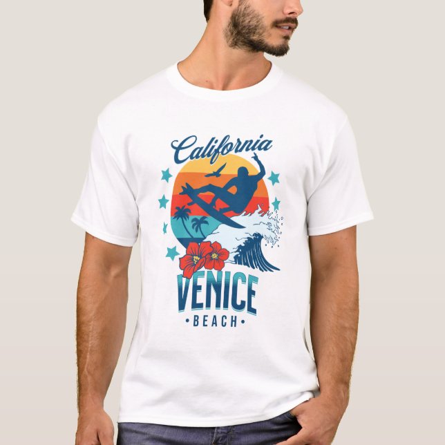 California Surfing Venice beach T-Shirt (Front)