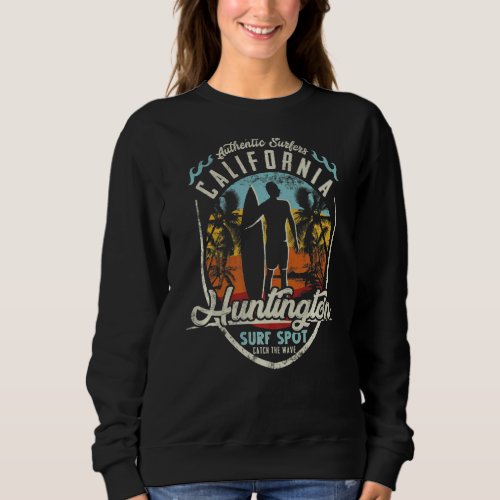 California Surfing Vintage Retro Surfer Huntington Sweatshirt