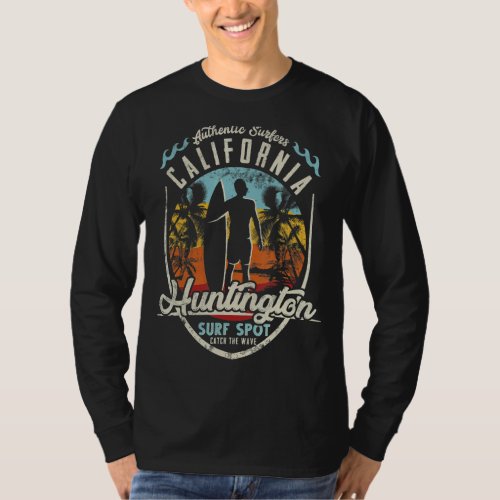 California Surfing Vintage Retro Surfer Huntington T_Shirt
