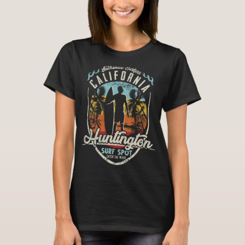 California Surfing Vintage Retro Surfer Huntington T_Shirt