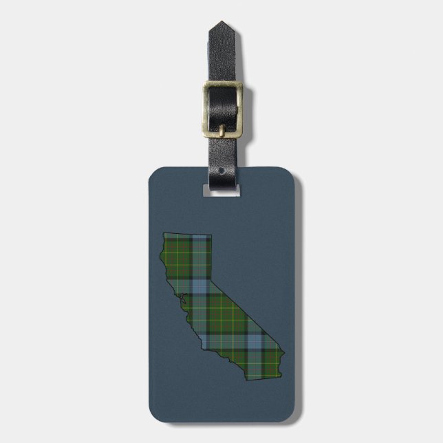 California Tartan Plaid Luggage Tag (Front Vertical)