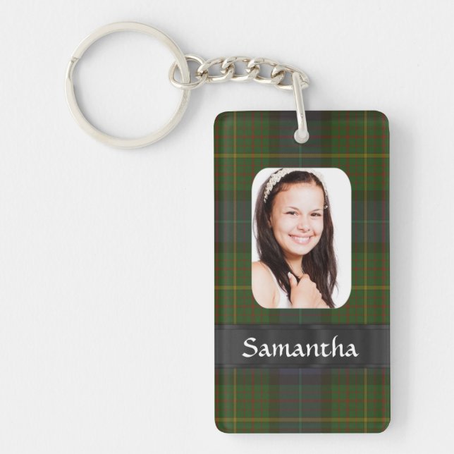 California tartan plaid photo template keychain (Front)