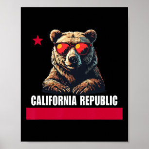 California The Golden State Bear Flag Poster