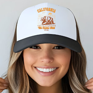 California The Golden State Bear – Vintage Art Trucker Hat