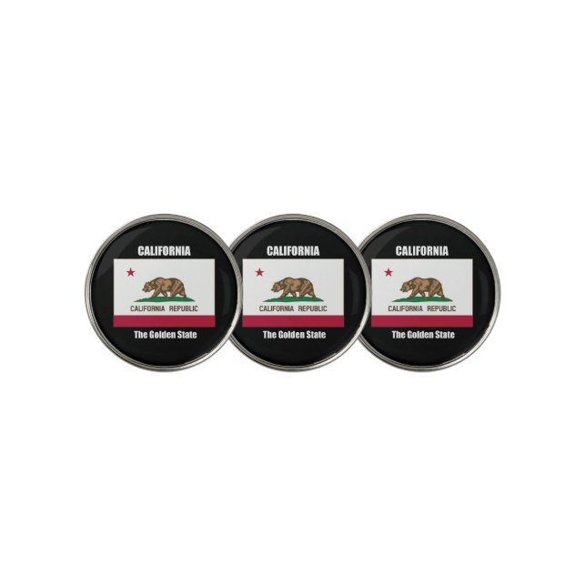 California, The Golden State Golf Ball Marker (3 Up)