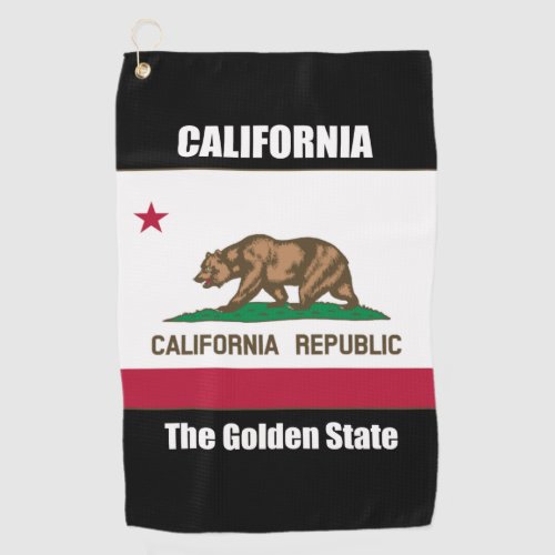 California The Golden State Golf Towel