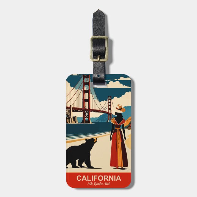 California: The Golden State Luggage Tag (Front Vertical)