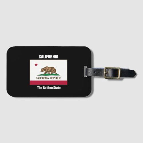 California The Golden State Luggage Tag