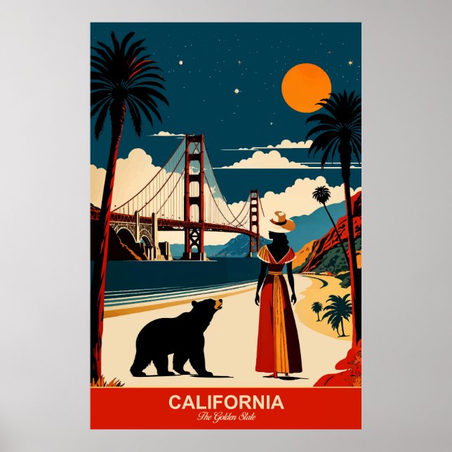California: The Golden State Travel Poster (Front)
