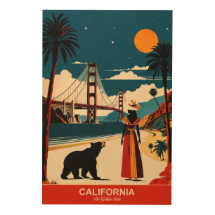 California: The Golden State Travel Wood Art