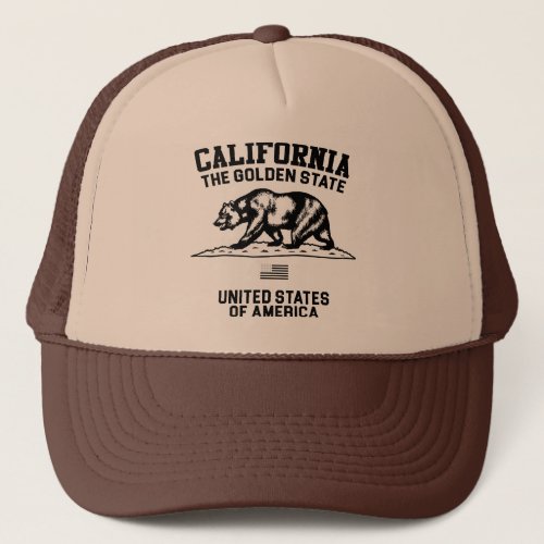 California The Golden State Trucker Hat