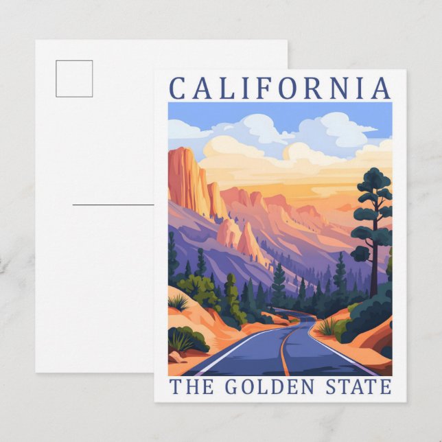California the Golden State USA Travel Place Postcard (Front/Back)
