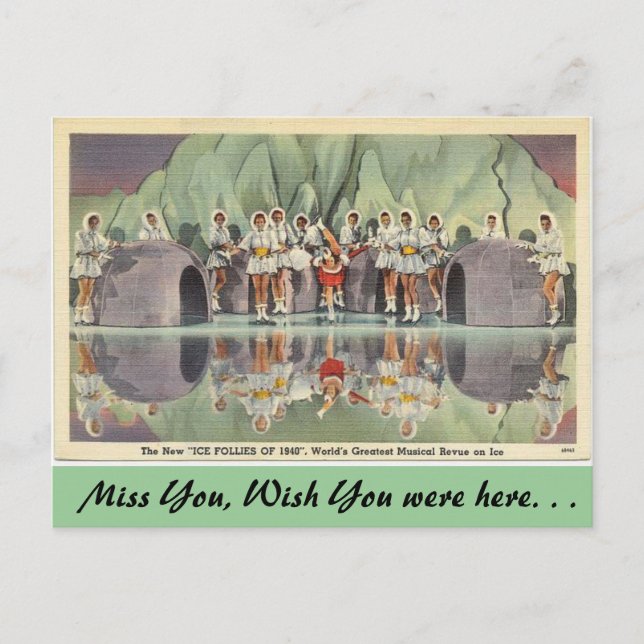 California, The Ice Follies of 1940 Postcard (Front)