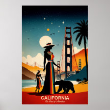 California: The Land of Adventures Travel Poster