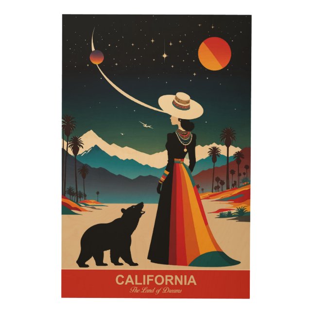California, the Land of Dreams Wood Wall Art (Front)