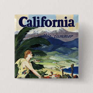 California This Summer Pinback Button