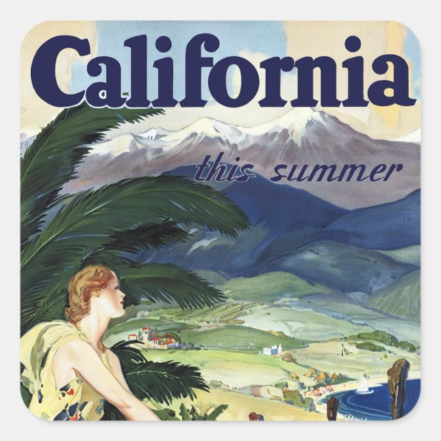 California This Summer Square Sticker (Front)