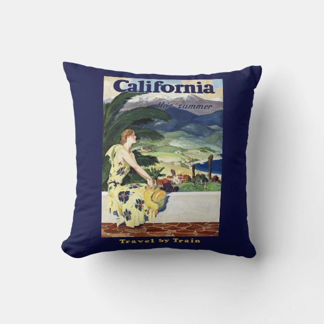 California This Summer Throw Pillow (Front)