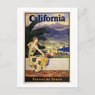California this summer. Travel by Train Postcard