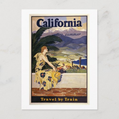 California this summer Travel by Train  Postcard