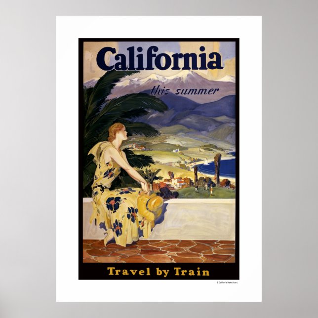 California this summer. Travel by Train Poster (Front)