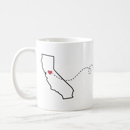 California to Idaho _ Heart2Heart Coffee Mug