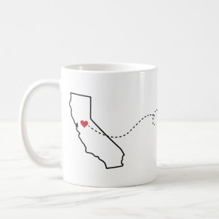 California to Indiana - Heart2Heart Coffee Mug