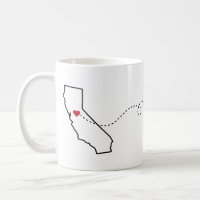 California to Montana - Heart2Heart Coffee Mug`