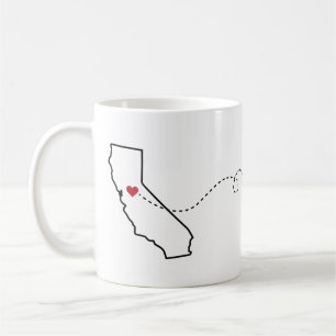 California to Montana - Heart2Heart Coffee Mug` Coffee Mug