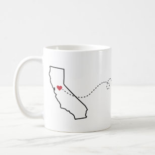 California to Montana - Heart2Heart Coffee Mug` Coffee Mug