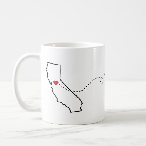 California to Montana _ Heart2Heart Coffee Mug Coffee Mug