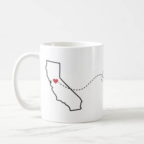 California to New York _ Heart2Heart Coffee Mug