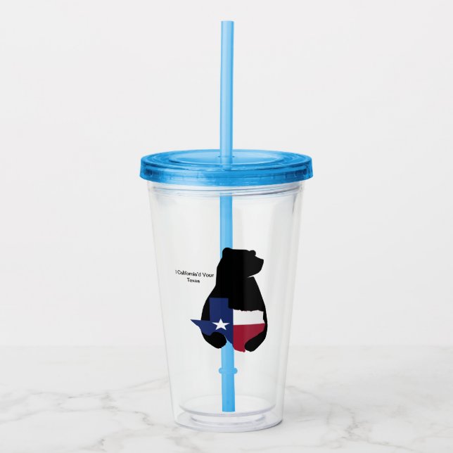 California to Texas Acrylic Tumbler (Front)
