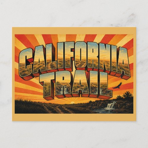 California Trail Kansas Prairie Swales Springs Art Postcard