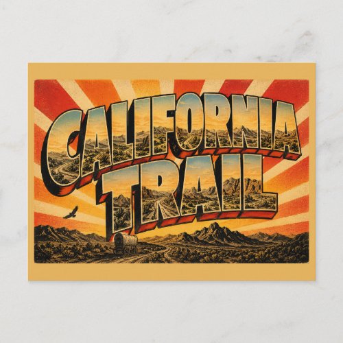 California Trail Nevada Desert Mountain Passes Art Postcard
