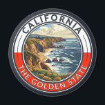 California Travel Art Badge Magnet<br><div class="desc">California retro vector travel design. This retro-style travel art,  with its blend of bold colors and vintage allure,  is designed to inspire a sense of adventure.</div>