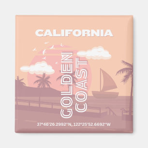 California, Travel Art, Preppy, Pastel Magnet