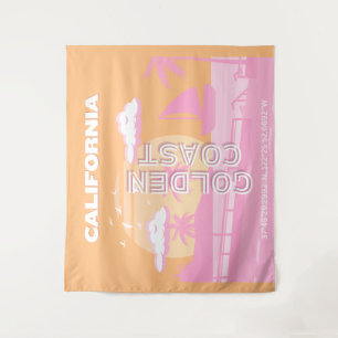 California, Travel Art, Preppy, Preppy Travel Tapestry