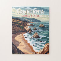 California Travel Art Vintage Jigsaw Puzzle
